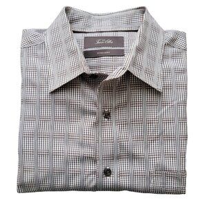 Tasso Elba Men's Fitted Button Down Shirt Size L